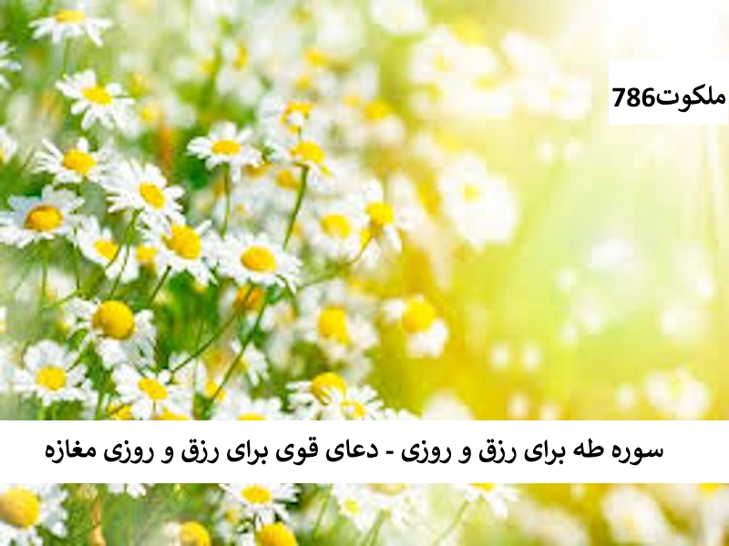 سوره طه برای رزق و روزی - دعای قوی برای رزق و روزی مغازه رزق احاديث معصومين عليهم السلام ادعيه و اذكار دستورالعمل و نسخه مجرب دعا دعا و ختم مجرب دعای حاجت روایی رزق و روزی